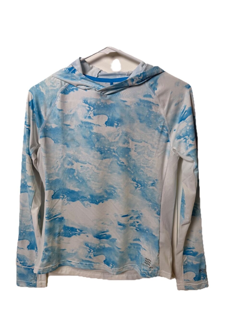 Fieldsheer Mobile Cooling Sun Hoodie Womens Blue White Upf 50+ Rashguard Size XS